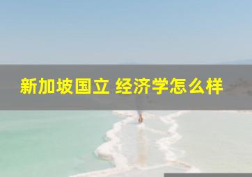 新加坡国立 经济学怎么样